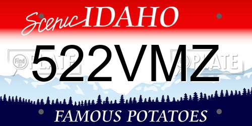 522VMZ Idaho License Plate