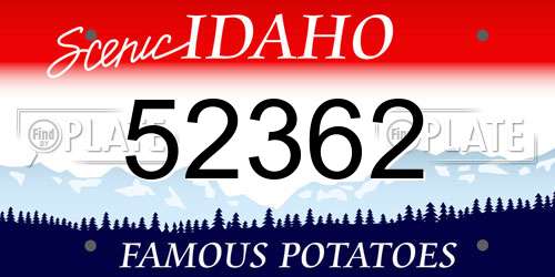 52362 Idaho License Plate