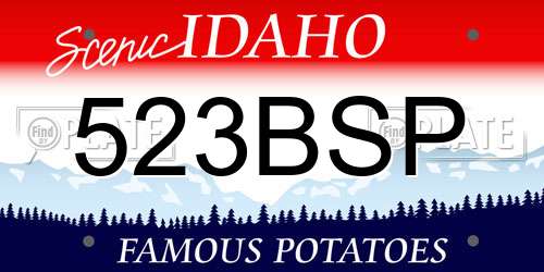 523BSP Idaho License Plate