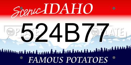 524B77 Idaho License Plate