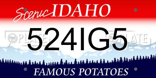 524IG5 Idaho License Plate