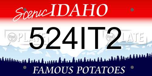 524IT2 Idaho License Plate