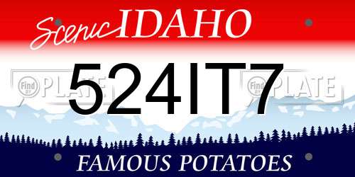 524IT7 Idaho License Plate