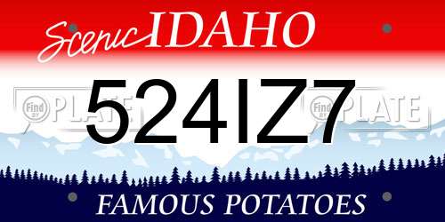 524IZ7 Idaho License Plate