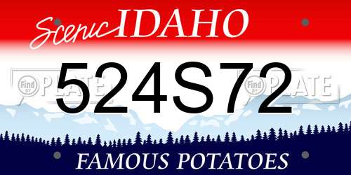 524S72 Idaho License Plate