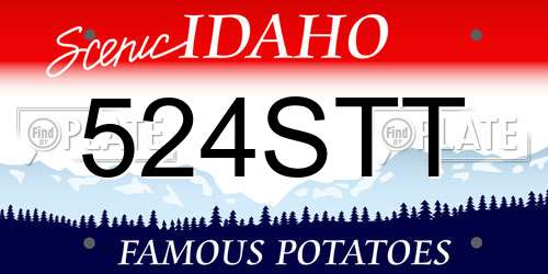 524STT Idaho License Plate