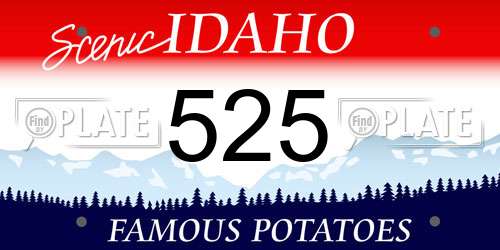525 Idaho License Plate