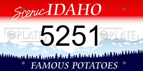 5251 Idaho License Plate