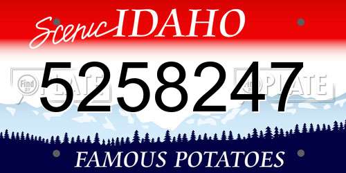 5258247 Idaho License Plate