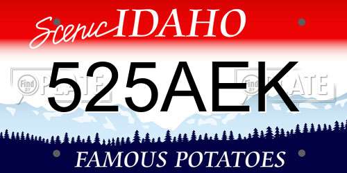 525AEK Idaho License Plate