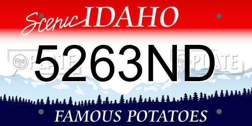 5263ND Idaho License Plate