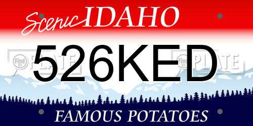 526KED Idaho License Plate