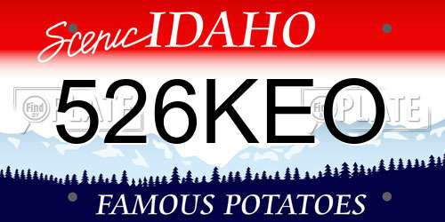 526KEO Idaho License Plate