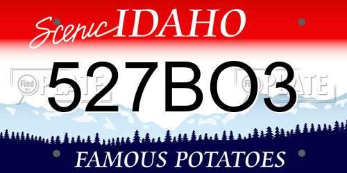 527BO3 Idaho License Plate