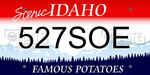 527SOE Idaho License Plate