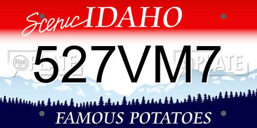 527VM7 Idaho License Plate