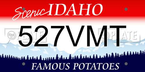 527VMT Idaho License Plate