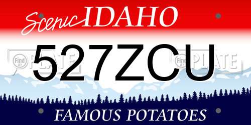 527ZCU Idaho License Plate