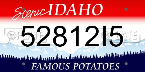 52812I5 Idaho License Plate