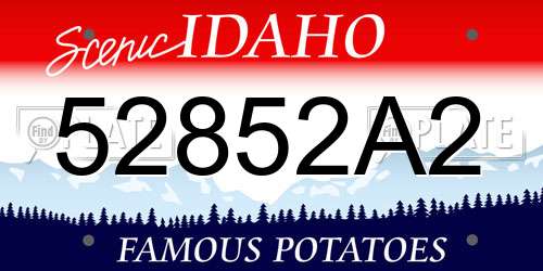 52852A2 Idaho License Plate