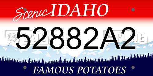52882A2 Idaho License Plate