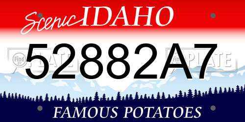 52882A7 Idaho License Plate