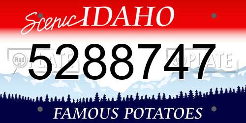 5288747 Idaho License Plate
