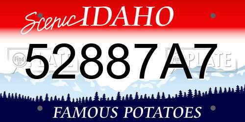 52887A7 Idaho License Plate