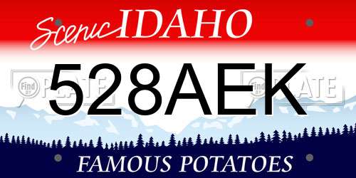528AEK Idaho License Plate