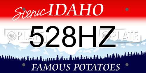 528HZ Idaho License Plate