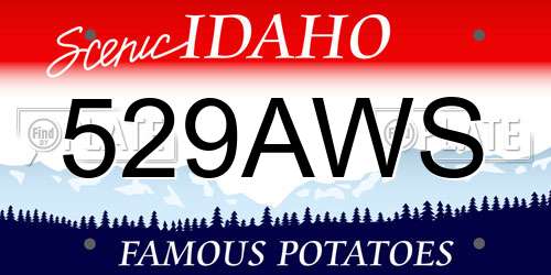 529AWS Idaho License Plate