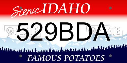 529BDA Idaho License Plate