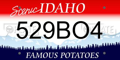 529BO4 Idaho License Plate