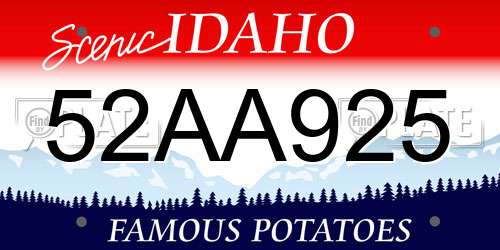 52AA925 Idaho License Plate