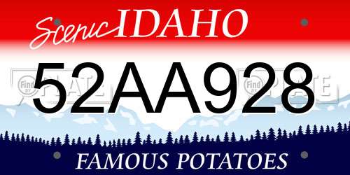 52AA928 Idaho License Plate