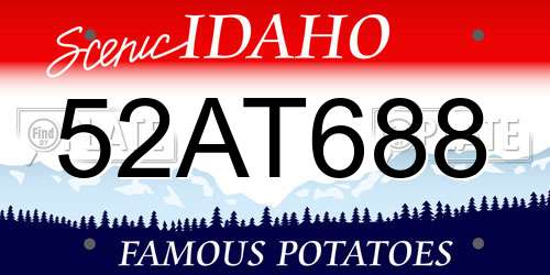 52AT688 Idaho License Plate
