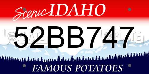 52BB747 Idaho License Plate