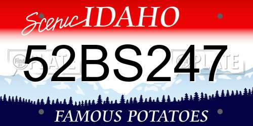 52BS247 Idaho License Plate