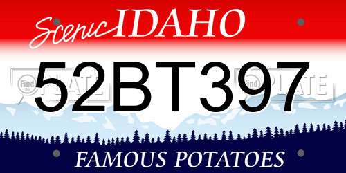 52BT397 Idaho License Plate