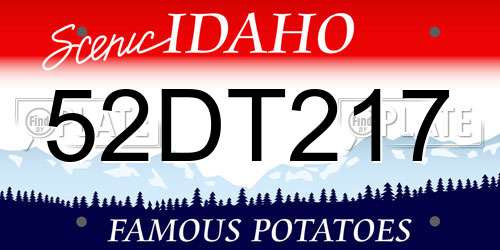 52DT217 Idaho License Plate