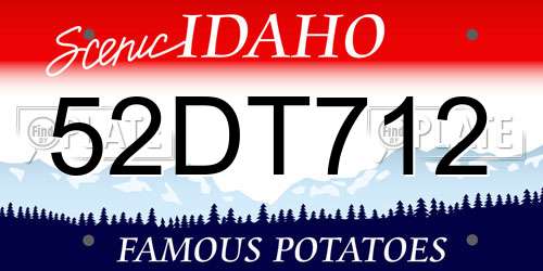 52DT712 Idaho License Plate