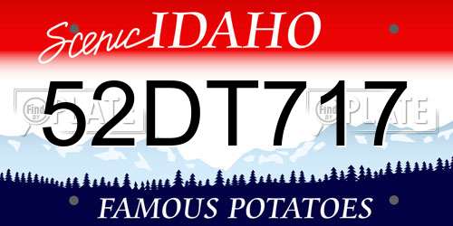 52DT717 Idaho License Plate