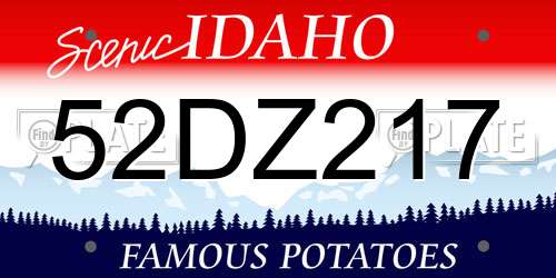 52DZ217 Idaho License Plate