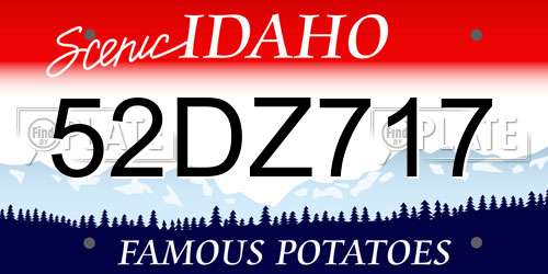 52DZ717 Idaho License Plate