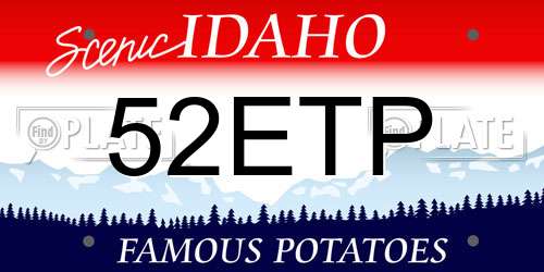 52ETP Idaho License Plate
