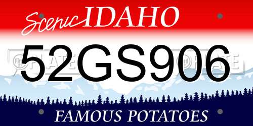 52GS906 Idaho License Plate