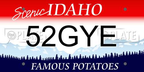 52GYE Idaho License Plate