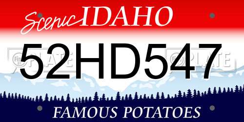 52HD547 Idaho License Plate