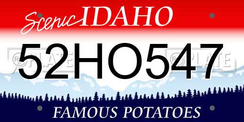 52HO547 Idaho License Plate