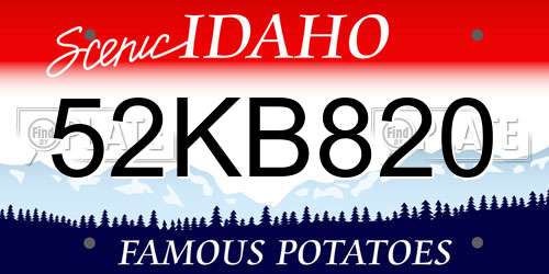 52KB820 Idaho License Plate